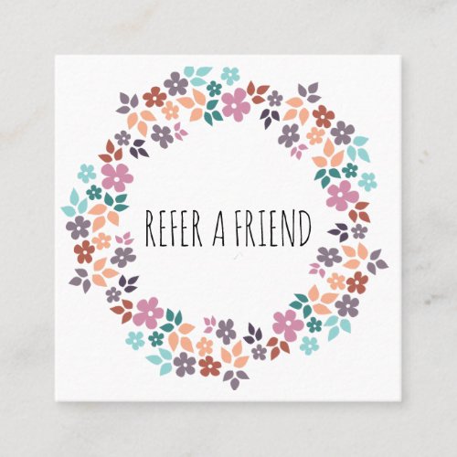 Stylish Pastel Floral Hair Stylist Flower Wreath Appointment Card