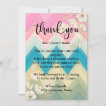 Stylish Pastel Floral Small Business Appreciation