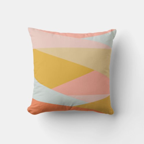 Stylish Pastel Geometric Color Block Shapes Modern Throw Pillow
