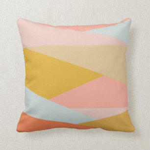 Stylish Pastel Geometric Color Block Shapes Modern Throw Pillow