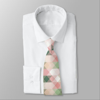 Stylish Pastel Geometric Diamond Pattern Neck Tie