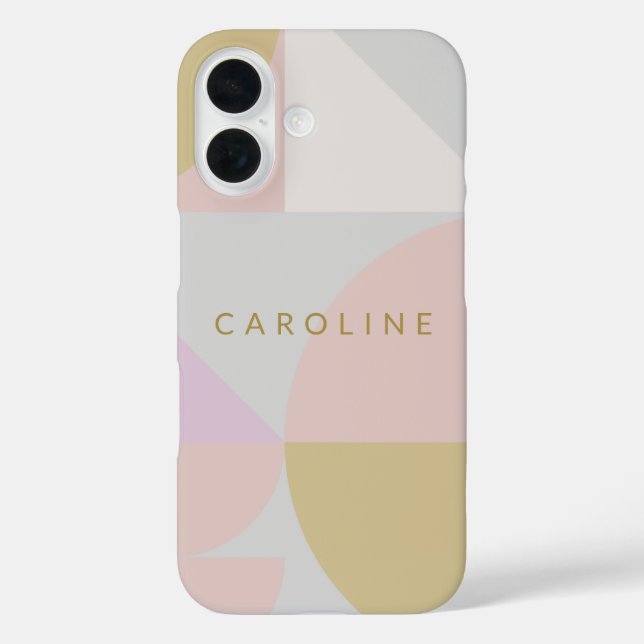 Stylish Pastel Geometric Shapes Personalized  Case-Mate iPhone Case (Back)