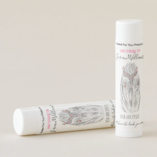 Stylish Pastel Hair Stylist Braid Hairstyle Flower Lip Balm