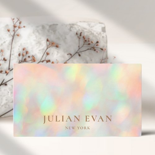 Stylish Pastel Holographic Beautician Makeup  Business Card