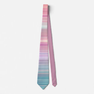 Stylish Pastel Pink Blue Gradient Stripe Design Neck Tie