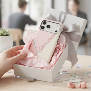 Stylish Pastel Pink Geometric Color Block Custom iPhone 17 Pro Max Case