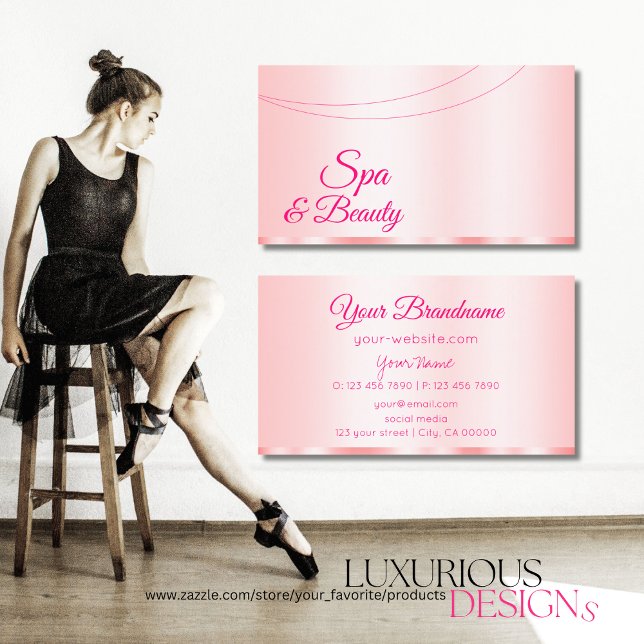 Stylish Pastel Pink Glamorous Professional Simple Business Card (Creator Uploaded)