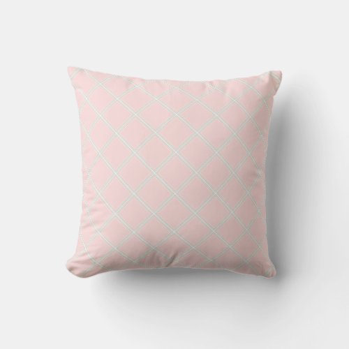 Stylish Pastel Pink Orange Green White Geometric Throw Pillow
