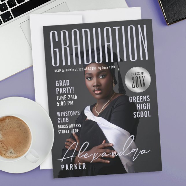 Stylish Pastel Purple Grad College University  Invitation (Creator Uploaded)