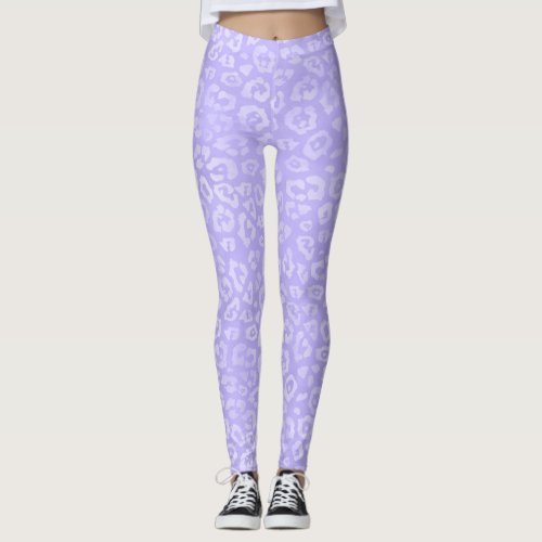 Stylish Pastel Purple Leopard Print Leggings