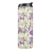 Stylish Pastel Triangles Diamond Squares Pattern Thermal Tumbler (Rotated Left)