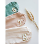 Stylish Patched Letters Nylon Makeup Bag (Front)