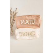 Stylish Patched Letters Nylon Makeup Bag (Front)