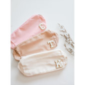 Stylish Patched Letters Nylon Makeup Bag (Front)