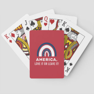 Stylish Patriotic American Rainbow USA 4th Of July Poker Cards