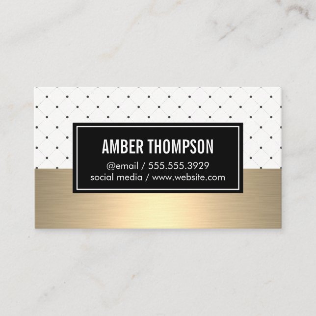 Stylish Pattern with Gold Lux Business Card (Front)