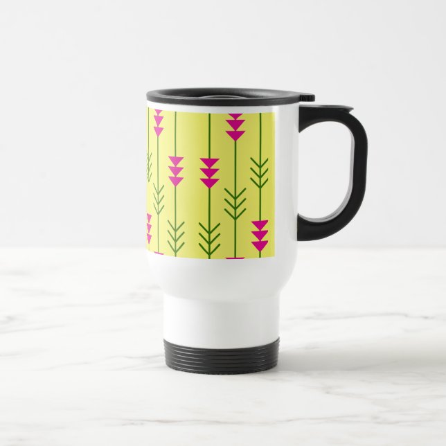 Stylish Patterned Insulated and Spill proof  Travel Mug (Right)