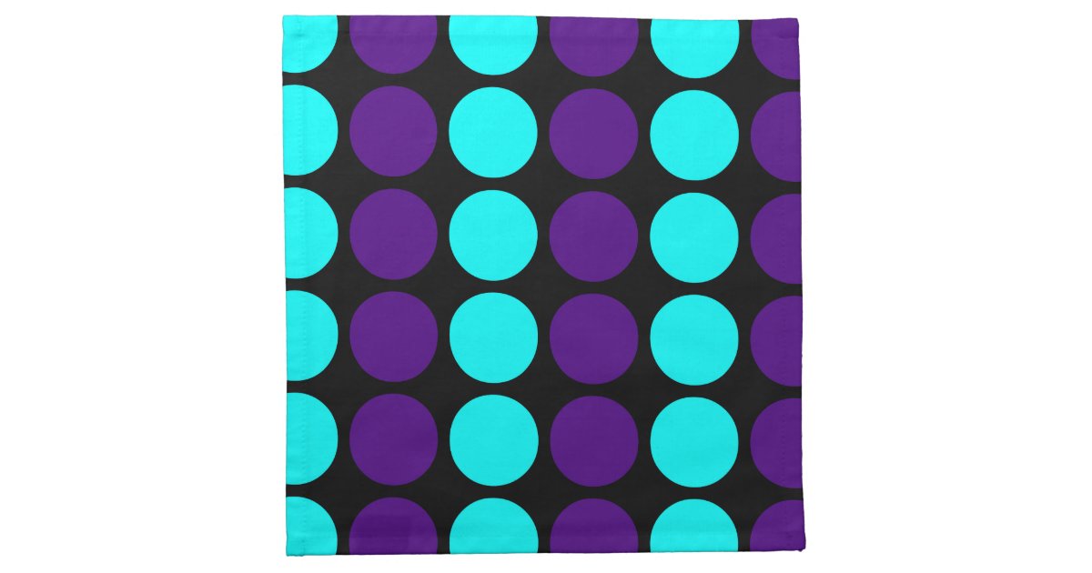 Stylish Patterns for Her : Purple & Cyan Polka Dot Napkin | Zazzle