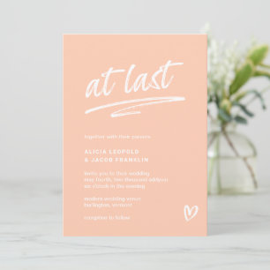 Stylish Peach Modern Wedding Invitation