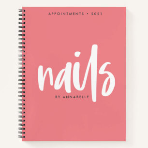 Stylish Peach Nails Appointment Book
