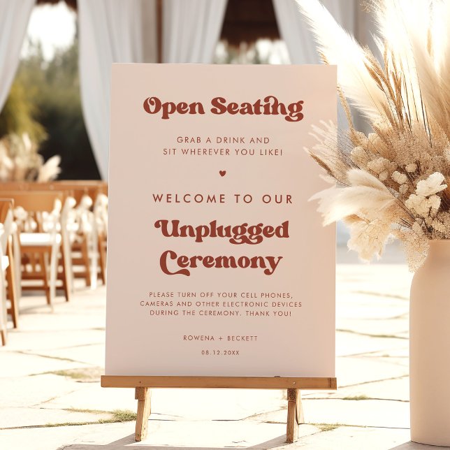 Stylish Peach Pink Open seating Unplugged ceremony Foam Board (Creator Uploaded)