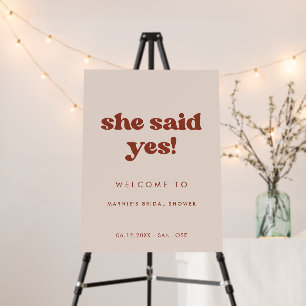 Stylish Peach Pink She Said Yes Bridal Shower Sign