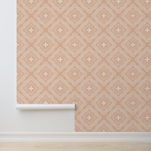 Stylish Peach Quatrefoil  Wallpaper