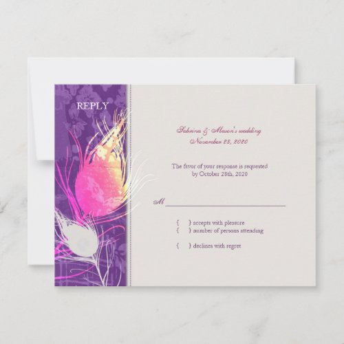 Stylish Peacock Charm Wedding RSVP