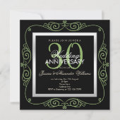 Stylish Pearl Framed 30th Wedding Anniversary Invitation (Front)