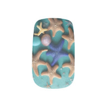 stylish pearl starfish Colorful blue purple trendy