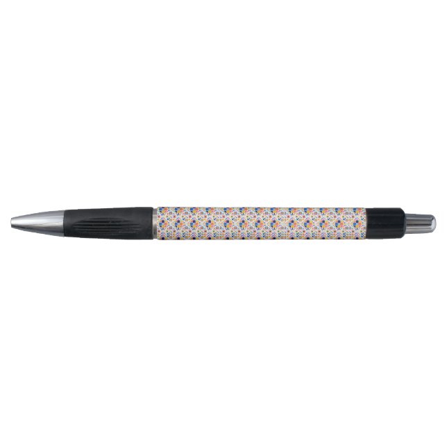 Stylish pen with a colorful geometric pattern (Front)