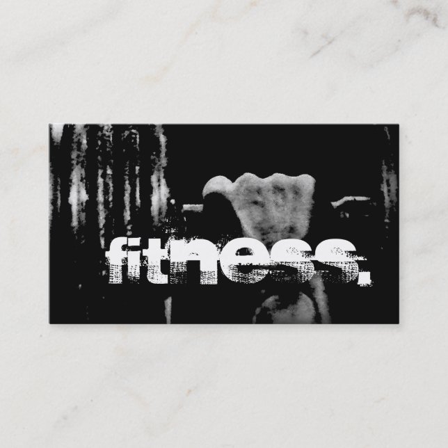 Stylish Personal Trainer Black Business Card (Front)
