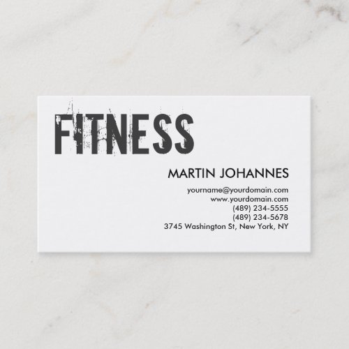 Stylish Personal Trainer Black White Business Card