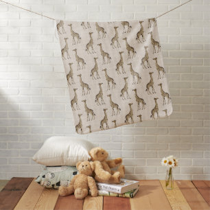Stylish Personalised Gold Giraffe print Baby Blank Blanket