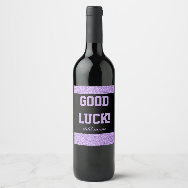 Stylish personalised good luck bottle label gift (Front)