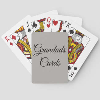 Stylish personalised grandad playing cards