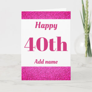 Stylish personalised happy birthday 40th card