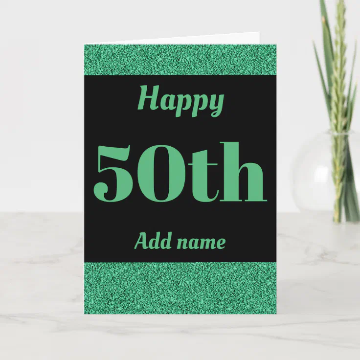 Stylish personalised happy birthday 50th card | Zazzle