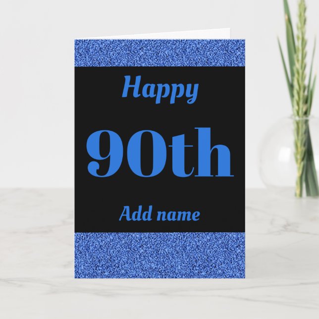 Stylish personalised happy birthday 90th card (Front)