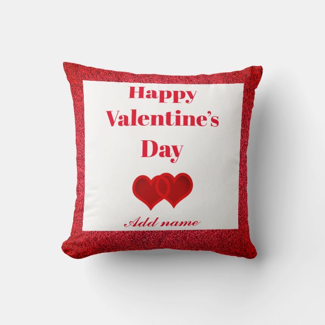 Stylish personalised Valentine’s Day gift pillow (Front)
