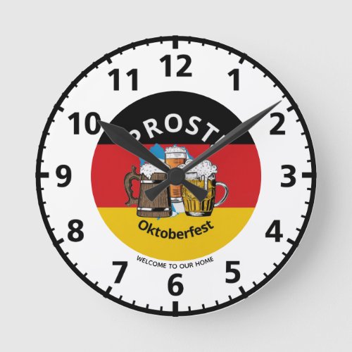 Stylish Personalizable OKTOBERFEST Round Clock