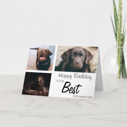 Stylish Personalized 3 Photo Collage  Birthday Card