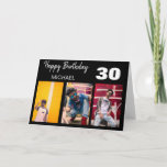 Stylish Personalized 3 Photo Collage | Birthday Card<br><div class="desc">Everyone will love these stylish 3 photo collage birthday cards, with a script font which says 'HAPPY BIRTHDAY', 'NAME' and age this can be changed to any relative such as DADDY, GRANDAD, BROTHER, UNCLE, SON and so on. The text font style, size and color can be changed by clicking on...</div>