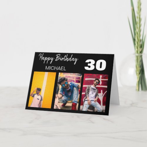 Stylish Personalized 3 Photo Collage | Birthday