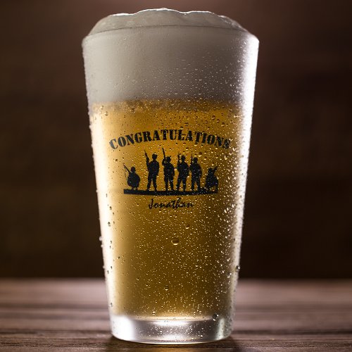 Stylish Personalized Army Passing Out Glass
