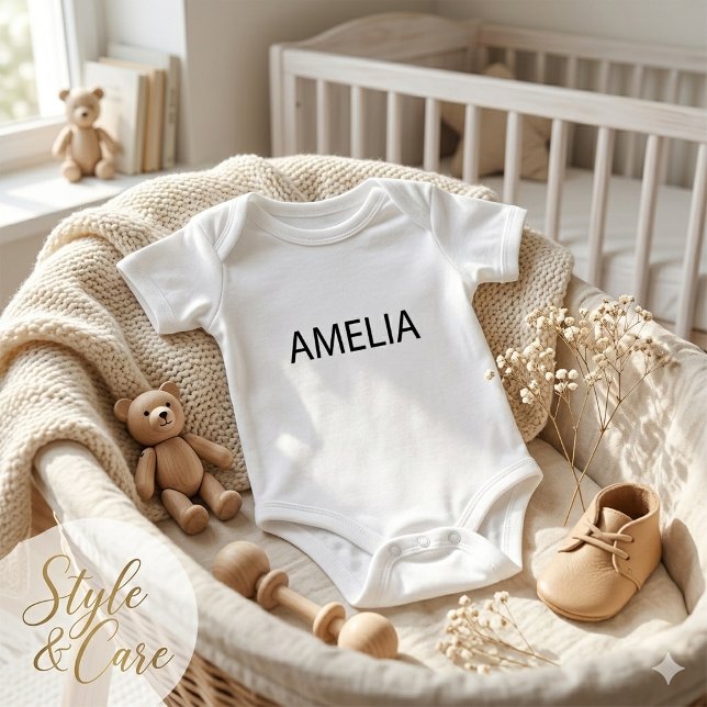 Stylish Personalized Baby Bodysuit with Name (Stylish Personalized Baby Bodysuit with Name)