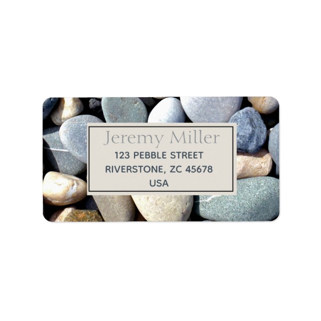 Stylish Personalized Colorful Chic Pebbles Label (Front)