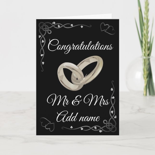Stylish personalized congratulations mr & mrs card (Front)