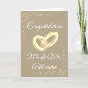 Stylish personalized congratulations mr & mrs card