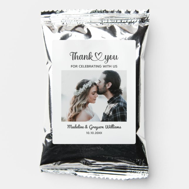 Stylish Personalized Custom Photo Romantic Wedding Coffee Drink Mix (Front)